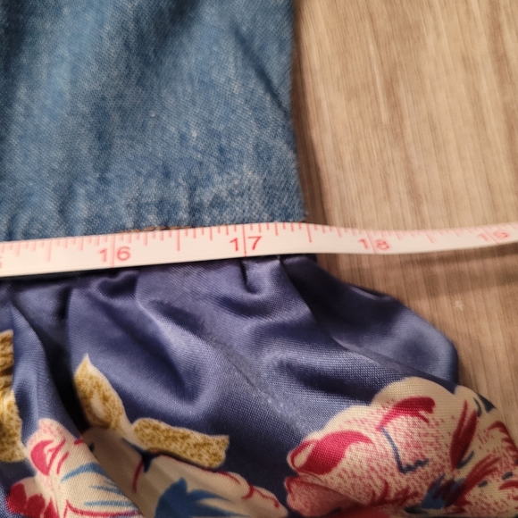 Lameera Sleeveless Jean Polyester Floral 90s Retro Vintage Dress Size Medium - Picture 7 of 9